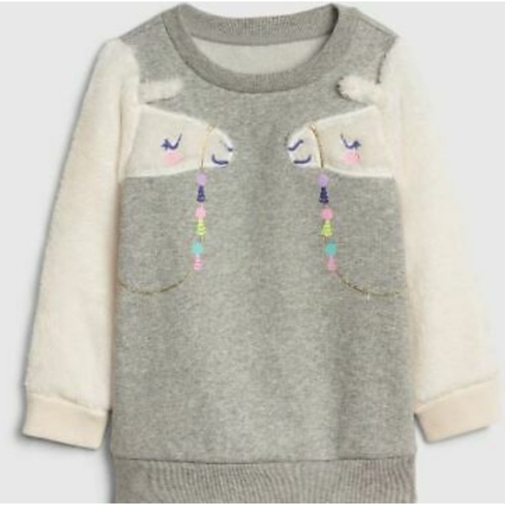Baby Gap Llama Sherpa Sleeve Tunic Sweater